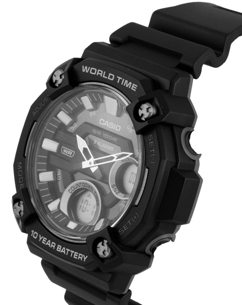 Casio Men's Heavy Duty Analog-Digital World Time Watch AEQ120-1AV