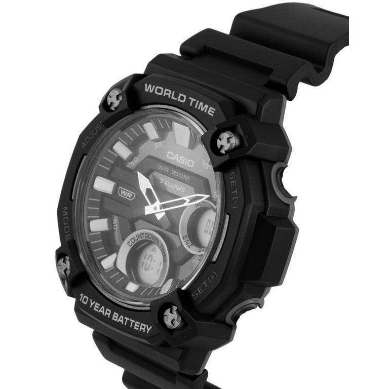 Casio Men's Heavy Duty Watch, Analog-Digital, World Time, 100M