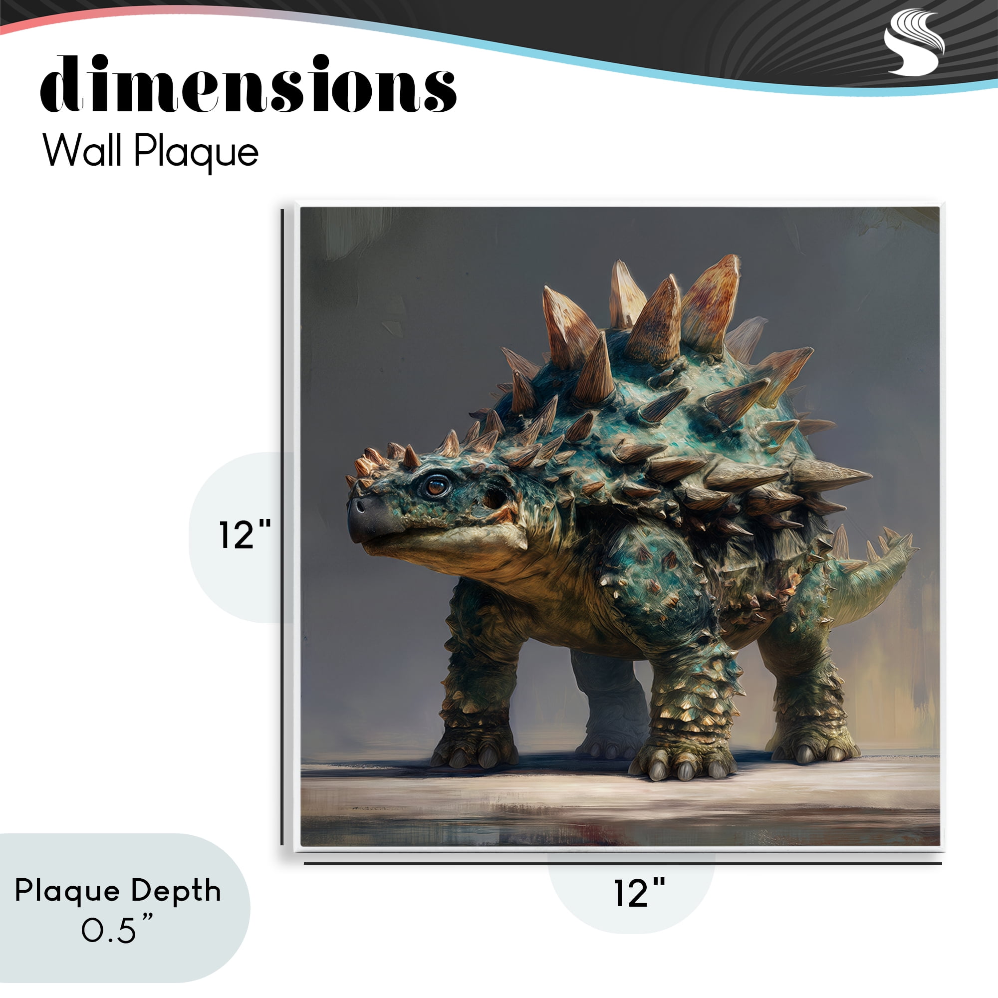 Stupell Industries Prehistoric Ankylosaurus Portrait Wall Plaque Art, design by Wumples