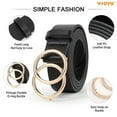 thumbnail image 6 of WHIPPY Women Leather Belt with Double Ring Buckle, Ladies Waist Belt for Jeans Dresses 3 Pack, 6 of 8