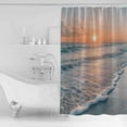 thumbnail image 4 of Extra Long Shower Curtain 72x96 Inch, Ocean Sunset Shower Curtain Waterproof Bathroom Decor Summer Beach Shore Sky Sun Scenery Fabric Bath Curtain Set Accessories with Hooks, 4 of 6