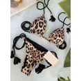thumbnail image 3 of Conjunto de Bikini con cordones para mujer, traje de baño Sexy con cordón, ropa de playa de leopardo, 2 piezas, 3 of 5