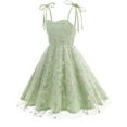 thumbnail image 5 of Lumtrix Girls Dresses Formal Party Wedding Tulle Sleeveless Embroidered Floral Contrast Mesh High Low Dress for 2-14 Y Mint Green 110-XS, 5 of 9