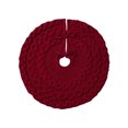 thumbnail image 4 of ​24" Feather-Light Knit Tree Skirt - Cable Stitch Red/White Farmhouse Base w/Adjustable Ties, Needle-Proof Barrier for Small Trees & Gift Displays (0.18lb)​​ Red,White, 4 of 9