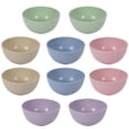 thumbnail image 1 of Nvzi 10pcs Wheat Straw Heat Resistant Bowls-Pink + Blue + Beige + Green + Purple, 1 of 4