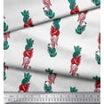 thumbnail image 3 of Soimoi Poly Georgette Fabric Leaves & Floral Block Printed Craft Fabric by The Yard 52 Inch Wide, 3 of 4