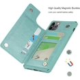 thumbnail image 5 of for iPhone 11 Pro Wallet Case with RFID Blocking Card Holder for Girls Women,Premium PU Leather Magnetic Buttons Stand Flip Wrist Strap Case for iPhone 11 Pro 5.8 Inch,Macaron Green, 5 of 16