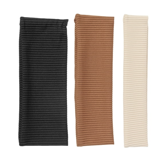 Scunci by Conair Mixed Size Hair Wraps, Sand, Brown & Black, No-Damage Hair Bands, 3 Count