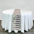 thumbnail image 2 of Your Chair Covers - 14 x 108 Inch Chevron Sequin Table Runner White and Blush, 2 of 3