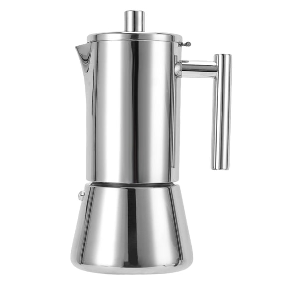 BIMZUC 6‑Cup Stovetop Coffee Maker – 304 Stainless Steel Italian‑Style Pot for Induction, Gas & Ceramic Heat, Ideal for Home Parties