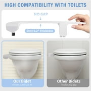 PHANCIR Ultra-Slim Bidet Attachment for Toilet, Dual Nozzle (Frontal & Rear Wash) with Self Cleaning, Non-Electric Adjustable Water Pressure Water Toilet Seat Attachment White