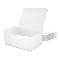 PKGSMART 10 White Gift Boxes with Lids for Light Weight, 9.5x6.5x4 inch, Gift Boxes Bulk for Wedding