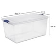 thumbnail image 4 of Sterilite 62 Liter Latch Box, Clear Plastic Storage Bin with Lid, Blue Latch, 6 Pk, 4 of 6