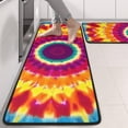 thumbnail image 2 of Kitchen Rugs Sets Of 2,Colorful Rainbow Tie Dye Spiral Pattern Anti Fatigue Kitchen Mat Rugs Non Slip Washable,Decorative Kitchen Floor Mats for Kitchen,Sink,Laundry,17"x47"+17"x47", 2 of 5