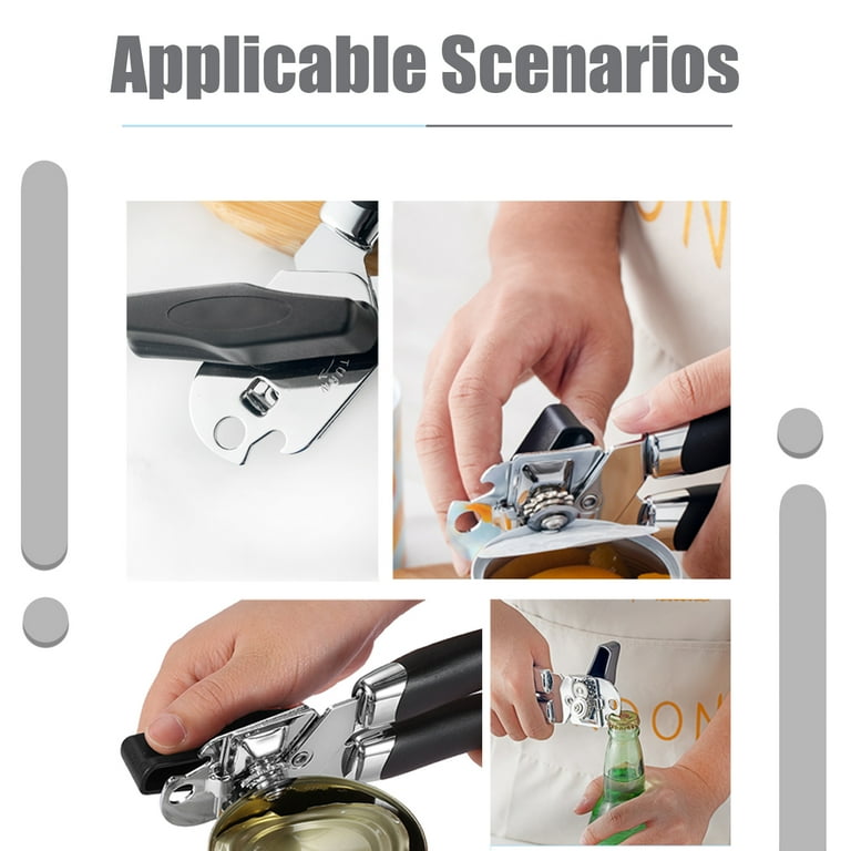 Can Opener, 3 in 1 Can Opener Manual Anti-Slip Grip Can Opener