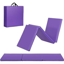 ZOPan Folding Exercise Mat  2" Thick Gymnastics Mat 6'x2' with Carrying Handle Purple