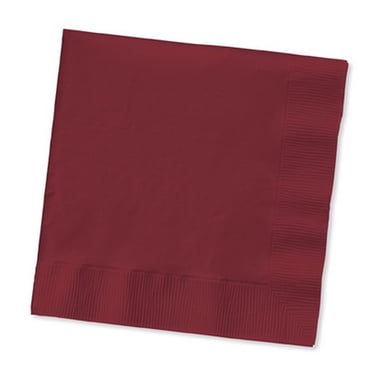 Burgundy Red Paper Beverage Napkin 50 Count for 25 Guests