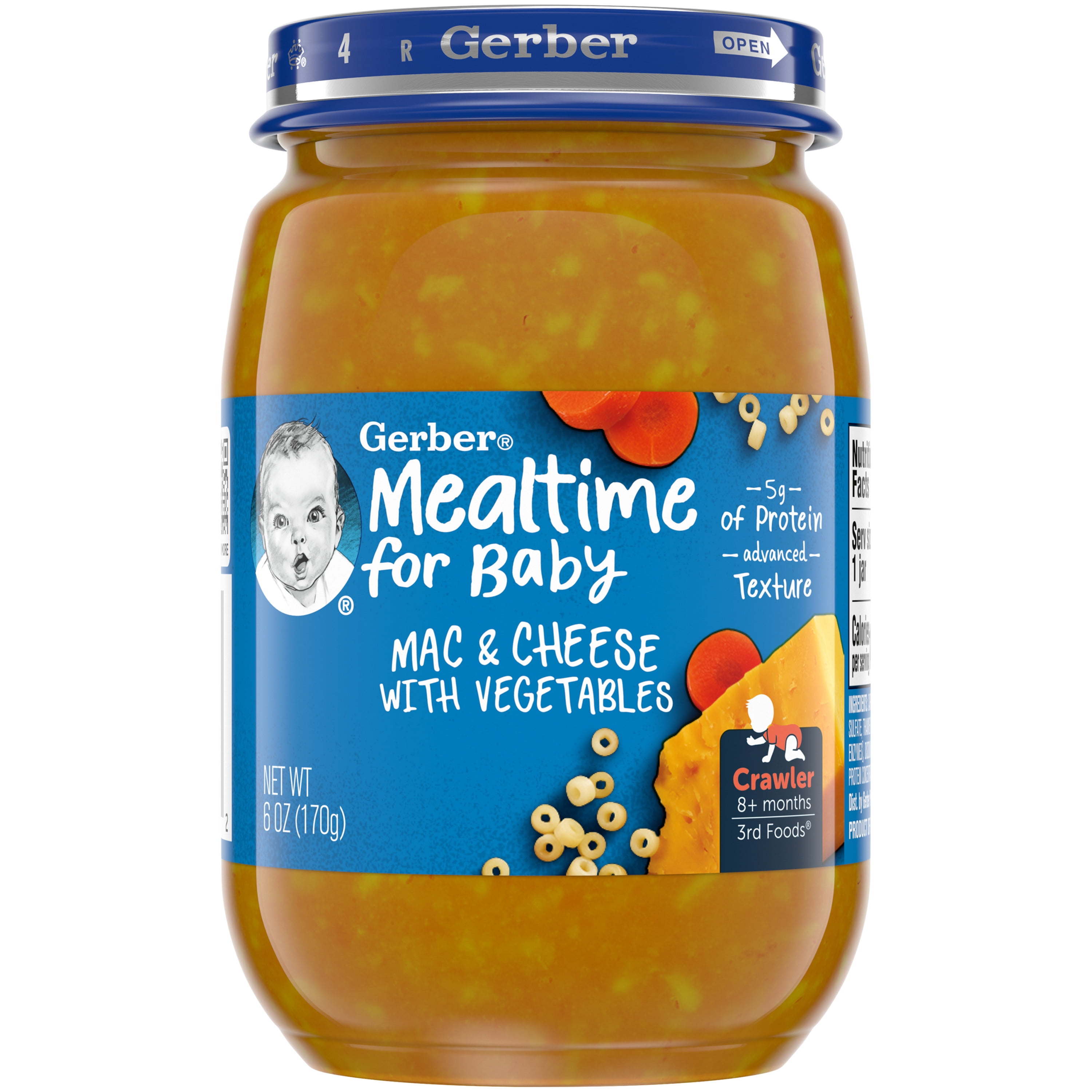 Gerber 3rd Foods Mealtime for Baby Baby Food, Mac & Cheese with Vegetables, 6 oz Jar