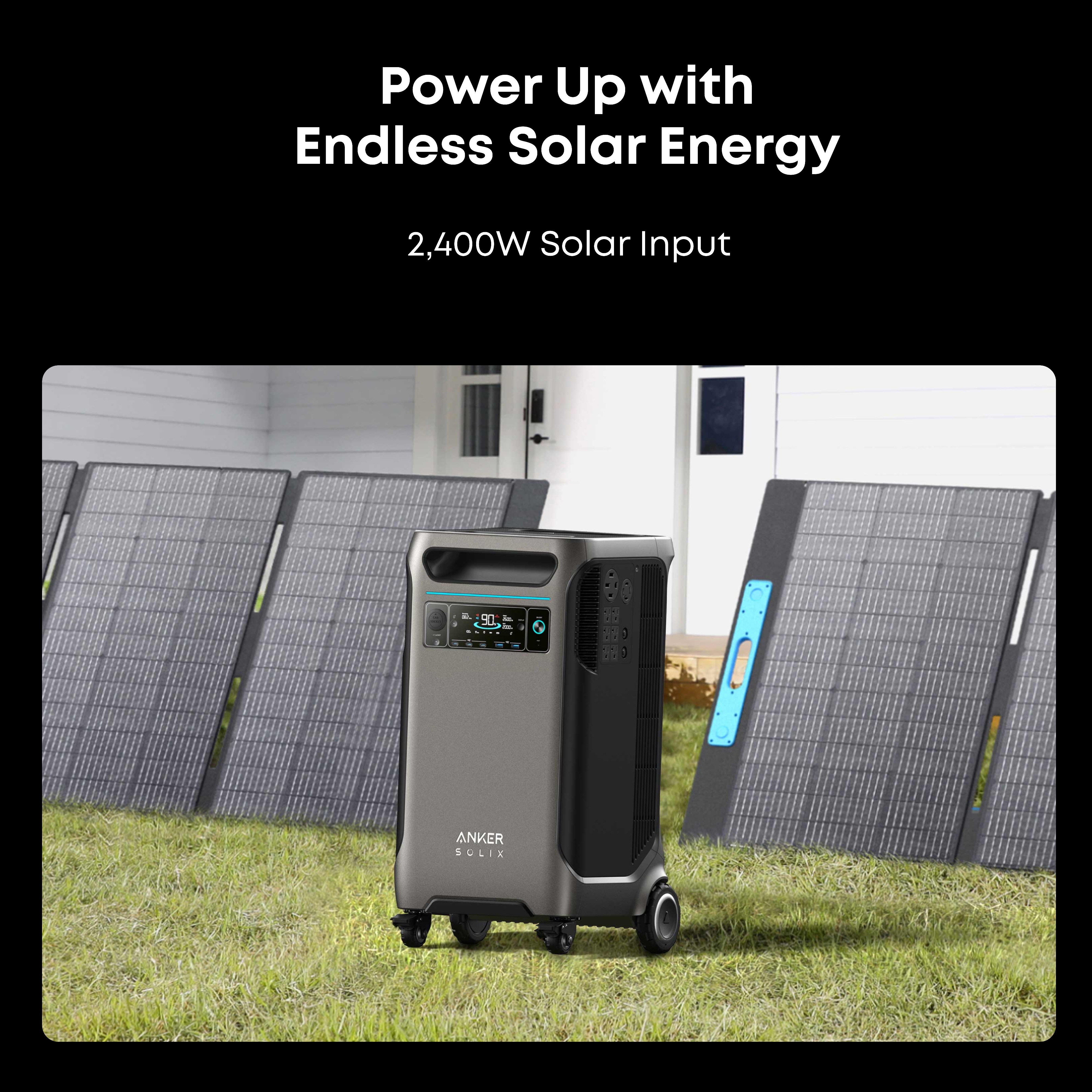 SOLIX F3800 6,000W Output 3,840Wh Power Station w/ 1 400W Solar Panel, Home Backup/RVs Solar Generator