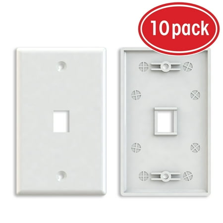 - Ethernet Wall Plate, GearIT (10-Pack) 1 Port Cat6 RJ45 Wall Plate Keystone Jack, White