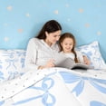 thumbnail image 4 of meiyoeat Blue Lovely Bow Full Size Comforter Sets For Girls,Dreamy Princess Bowknot Bedding Comforter Set For Kids,Reversible,3-Piece, 4 of 7