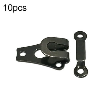 10Pcs Metal Rustproof Trouser Hook DIY Sewing Eye Closure Fasteners Pants Repairing Tools, Black