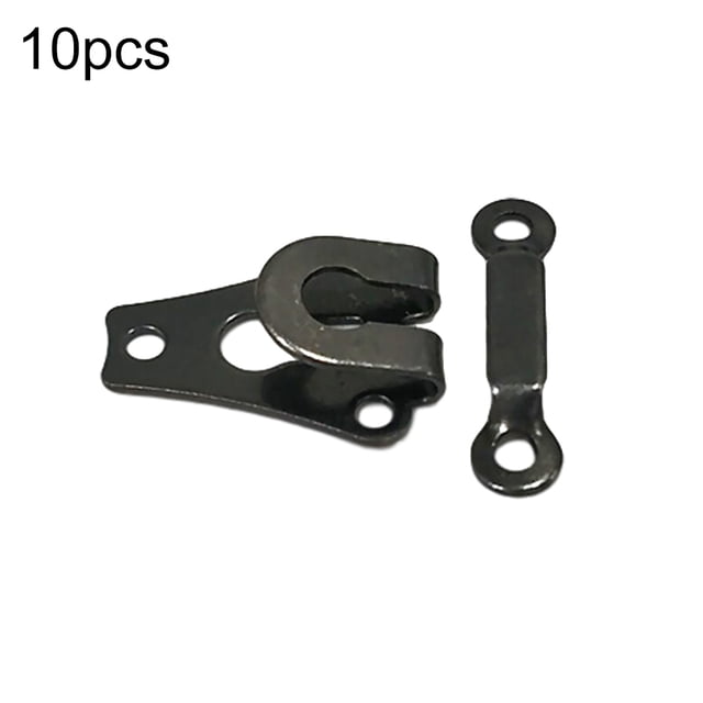 fashionhome Black Metal Rustproof Trouser Hook Sewing Eye Closure Fasteners (10 Pack)
