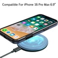 thumbnail image 3 of For iPhone 16 Pro Max 6.9 inch Magnetic Ring Circle Camera Cap KickStand Hybrid UV Paint Matte Finish Case - Blue, 3 of 3