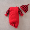 thumbnail image 5 of OJSFQUFP 2Pcs Christmas Baby Jumpsuit with Hat Long Sleeved Red Cotton Crawling Suit Party Performance Suit, 5 of 6