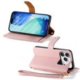 thumbnail image 4 of GANGXUN Wallet Case for iPhone 17 Pro , PU Leather Flip Cover with Card Slots, Zipper Pocket, Wrist Strap and Stand Function, 4 of 6
