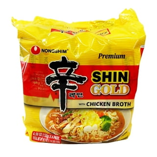 Nongshim Shin Gold Spicy Chicken Broth Ramyun Premium Ramen Noodle Soup  Pack, 4.58oz X 4 Count