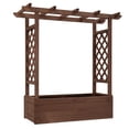thumbnail image 2 of Ktaxon 43.3in Raised Garden Bed with Arched Pergola, Elevated Carbonized Wood Planter for Patio & Backyard, 2 of 9
