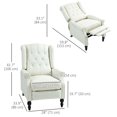 thumbnail image 3 of HOMCOM Sofa Inclinable Manuel avec Accoudoirs pour Salon Blanc Crème, 3 of 10