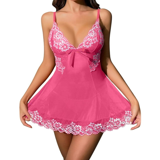 New Model Sexy Lace Bodysuit With Shapewear And Alluring Sheer Nightgown