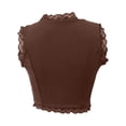 thumbnail image 5 of Womens Camisole Lace Trimmed Slim Fit Button Front Tank Top Back Detail Solid Color Brown XL, 5 of 6