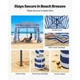 thumbnail image 3 of KFFKFF Beach Cabana, 6 x 6 ft Beach Canopy with Side Wall, UPF 50+ Protection Easy Setup Cabana Tent with Sand Pockets, 3 of 9