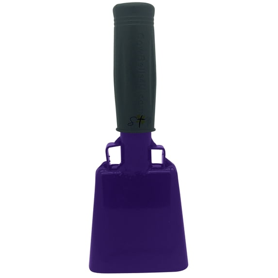 6.1 inch Purple Bell Black Handle Cowbell with Stick Grip Handle Used for Cheering at Sporting Events - Cow Bell by Stewart Tradingâ?¢
