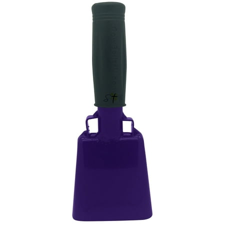 6.1 inch Purple Bell Black Handle Cowbell with Stick Grip Handle Used for Cheering at Sporting Events - Cow Bell by Stewart Tradingâ?¢