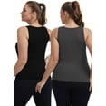 thumbnail image 2 of Baywell 2PCs Women Plus Size Tank Tops, Workout Vest with Padded Bra Casual Comfortable Ribbed Knit Sleeveless Tops, 2 of 8