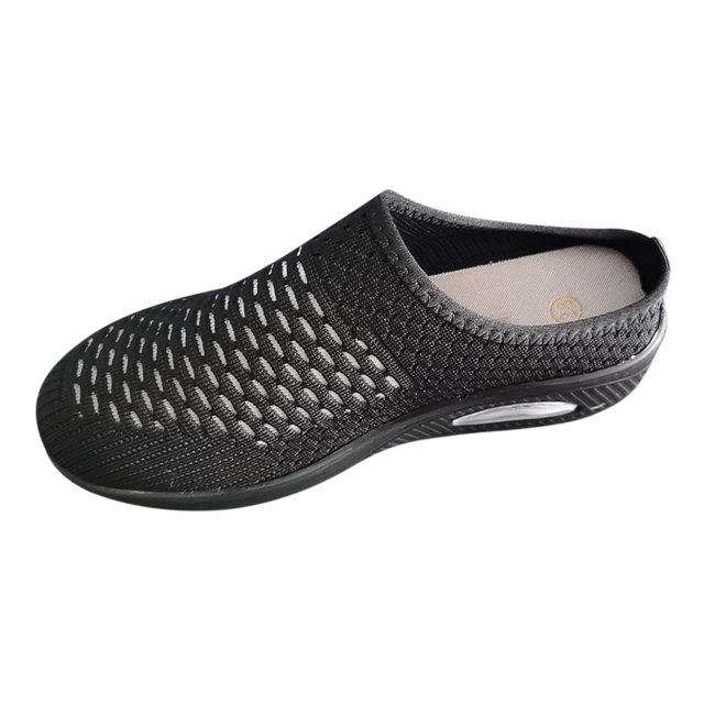 Ladies Summer Backless Sneakers Mesh Slip-on Mule Shoes Breathable Slippers
