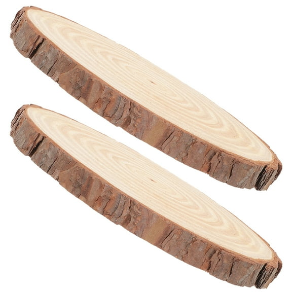 WASHWEPE Wood Crafts Unfinished Blank Wood Chips Diy Projects 2Pcs 7.5in Diameter 0.8in Thick