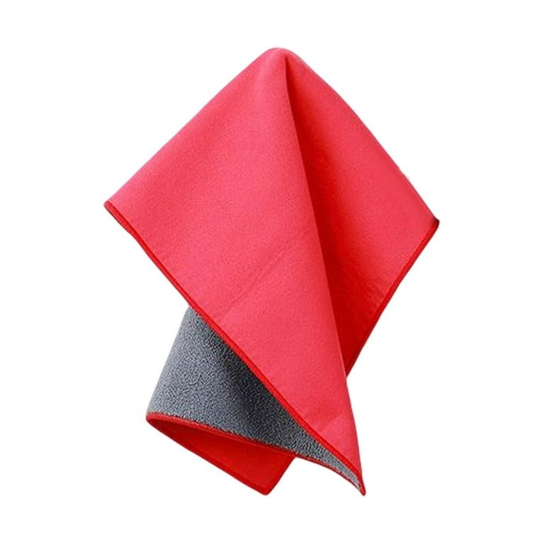 Car Drying Towel Thick Reusable and Washable Super Absorbent Chamois Cloth  Hemming for Interior Car Wash Household Accessory red 30cmx40cm 