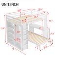 thumbnail image 4 of Full XL/Full over Twin Bunk Bed with Dismountable Lower Bed and Desk, Solid Wood Bunk Beds Frame with Built-in Shelves and Wardrobe, Can be Converted into Loft Bed, White, 4 of 18
