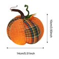 thumbnail image 3 of 6 Inch White Plaid Fabric Fall Pumpkin Decor, Small Plush Halloween Pumpkin for Home, Fall Table Decor for Indoor, Porch, Mantel, 1 Pack, 3 of 7
