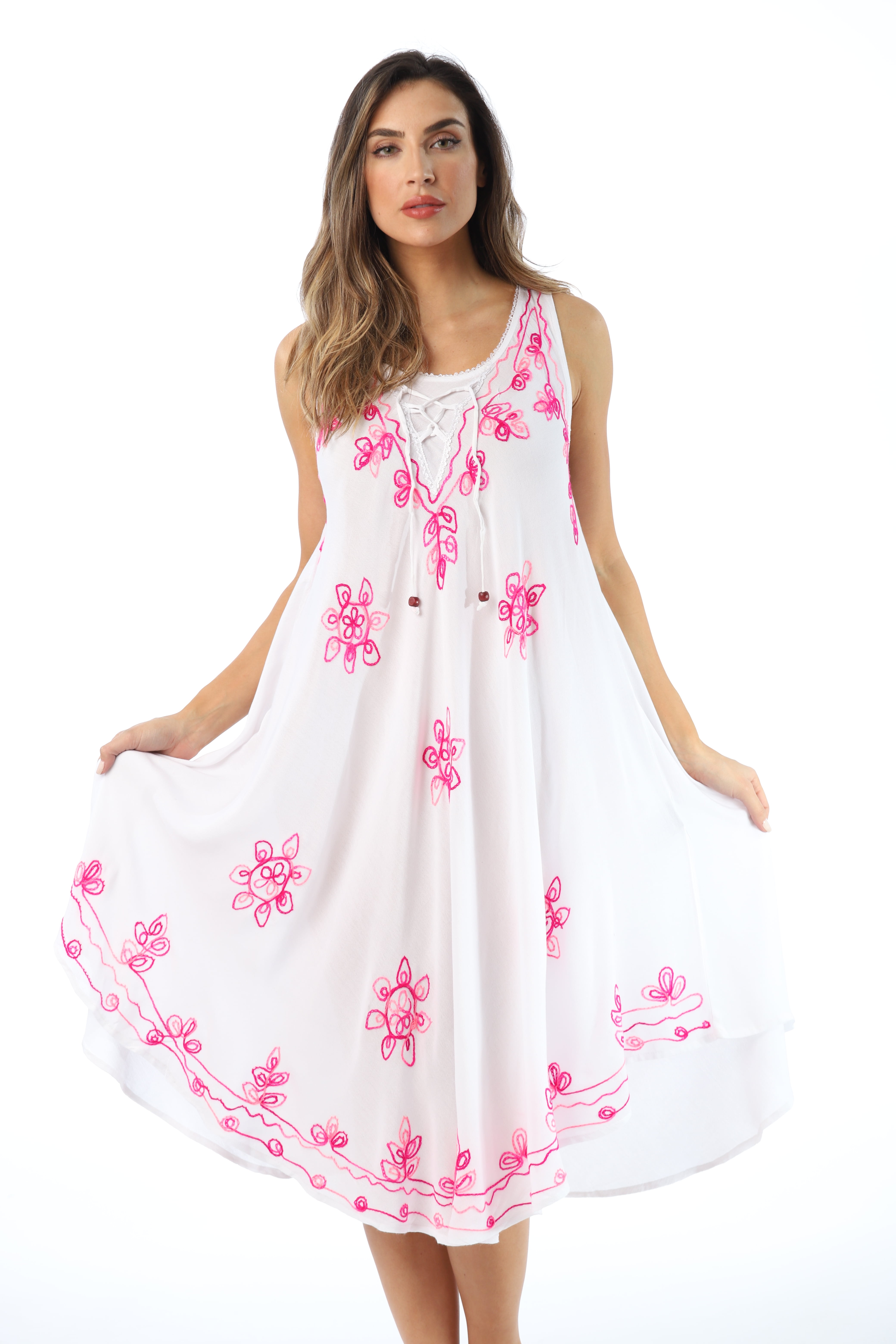 womens white sun dresses