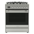 thumbnail image 2 of 30” Inch Professional Gas Range Stove with 5 Burner Cooktop, Rapid Convection Oven, and Digital Timer with Heavy-Duty Cast Iron Grates, Stainless-Steel Appliance, Silver, 2 of 12