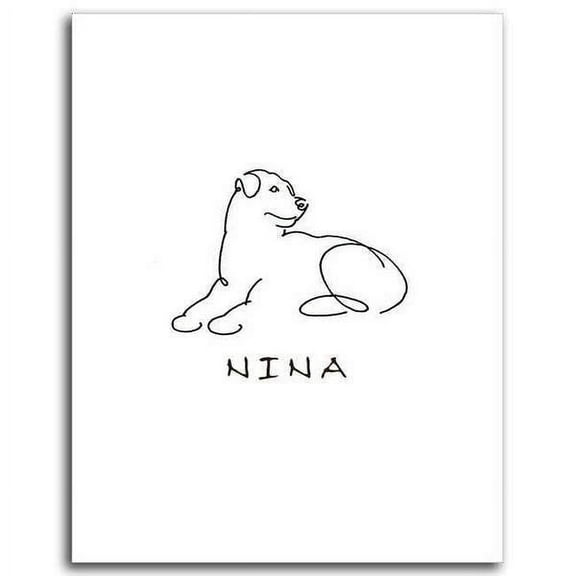 Personalized Hand-Crafted Rottweiler Line Drawn Style Block Mount