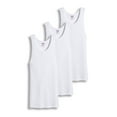 thumbnail image 2 of 3-12 Packs Mens 100% Cotton Tank Top A-Shirt Undershirt Ribbed Black White (L, White, 12 Pack), 2 of 2