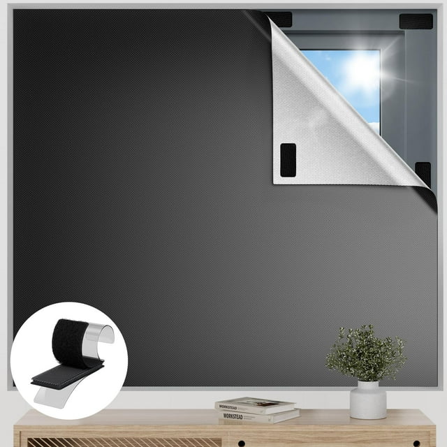 Cortinas opacas Esteh, 100% opacas, 36 x 57 cm, con trabilla y gancho