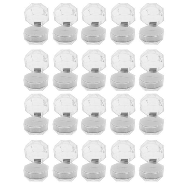 Caja de cristal Acrílico transparente para 20 piezas Zulema soporte de Caja de joyería para exhibición de almacenamiento de pendientes Blanco